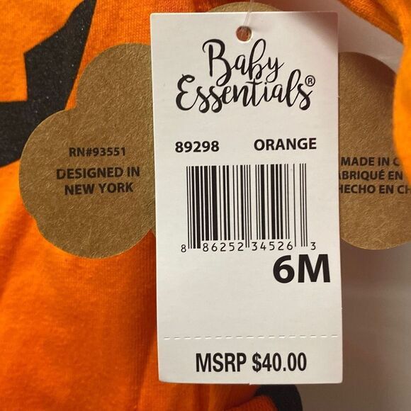 Baby Essentials NWT Halloween Outfit Set- Long Sleeve One Peice- Tulle Tutu- Pum - Picture 6 of 6